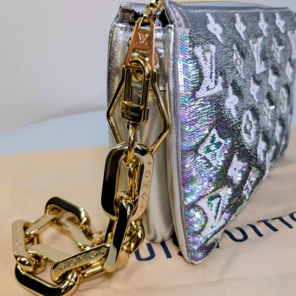 Louis Vuitton Iridescent Sequin and Silver Monogram Empreinte Bag - Picture 2 of 16